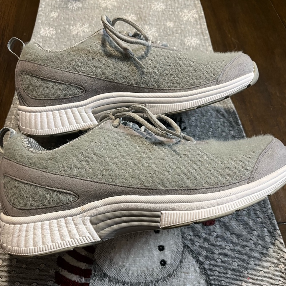 Orth-O-Feet Women's 8.5 W Athletic Sneakers Gray #989 Wool  Walking Shoes - Picture 4 of 9
